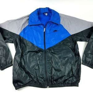Vintage Nike Mens XL Black Blue Gray Zip Jacket